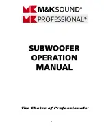 Preview for 1 page of M&K Sound Professional Powered Subwoofer Operation Manual