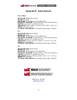 Preview for 16 page of M&K Sound Professional Powered Subwoofer Operation Manual