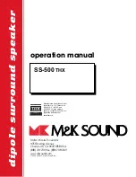 Preview for 1 page of M&K Sound SS-500 Operation Manual