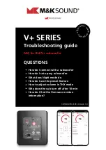 Preview for 1 page of M&K Sound V+ Series Troubleshooting Manual