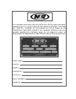 Preview for 3 page of M&R Chameleon CHAM1-4-4 Operator'S Manual