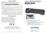 Preview for 1 page of Manhattan 2820 LAPTOP SPEAKER Instructions