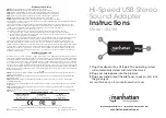 Preview for 1 page of Manhattan IUSB-DAC-879E Instructions