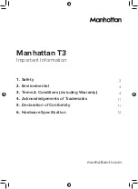 Manhattan Manhattan T3 Important Information Manual preview