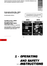 Предварительный просмотр 22 страницы Manitou MLA 628 -120 LSU 3-E2 Series Operator'S Manual