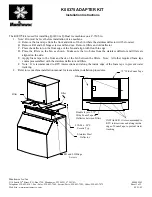 Предварительный просмотр 1 страницы Manitowoc K00375 Installation Instructions