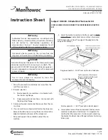 Manitowoc K00459 Instruction Sheet preview