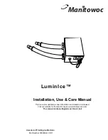 Preview for 1 page of Manitowoc LuminIce K-00424 Installation, Use & Care Manual