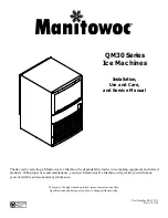 Manitowoc QM30A Installation, Use And Care, And Service Manual preview