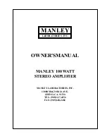 Preview for 1 page of Manley 100 WATT STEREO AMPLIFIER Owner'S Manual