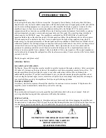 Preview for 3 page of Manley 100 WATT STEREO AMPLIFIER Owner'S Manual