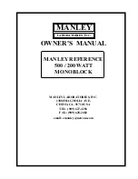 Предварительный просмотр 1 страницы Manley 200 WATT MONOBLOCK AMPLIFIER Owner'S Manual