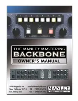 Предварительный просмотр 1 страницы Manley Backbone Owner'S Manual