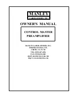 Manley CONTROL MASTER Owner'S Manual предпросмотр