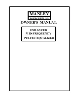 Manley Enhanced Pultec Mid Frequency Equalizer Owner'S Manual preview