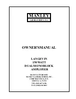 Предварительный просмотр 1 страницы Manley LANGEVIN DUAL Owner'S Manual