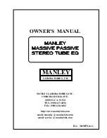 Manley Manley Massive Passive Stereo Tube Equalizer Owner'S Manual preview