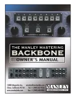 Preview for 1 page of Manley Mastering Backbone Owner'S Manual