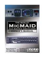 Preview for 1 page of Manley MicMAID Owner'S Manual