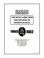 Manley Neo-Classic 300B Owner'S Manual предпросмотр