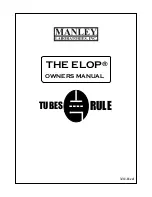 Manley TUBES RULE ELOP Owner'S Manual preview