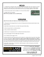 Preview for 2 page of MANN LAKE HH-826 Quick Manual