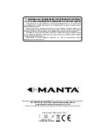 Предварительный просмотр 20 страницы Manta 1101 User Manual