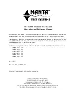 Preview for 2 page of Manta MTS-3000 Series Operation And Reference Manual