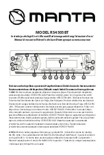 Preview for 1 page of Manta RS4505BT User Manual