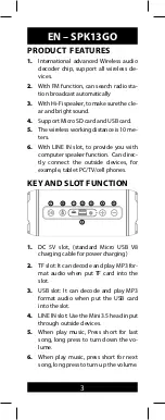 Preview for 4 page of Manta SPK13GO User Manual