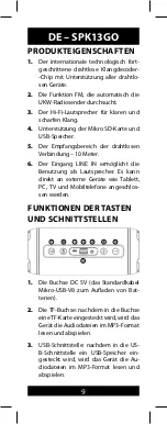 Preview for 10 page of Manta SPK13GO User Manual