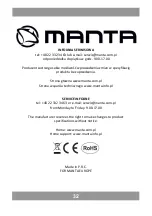 Предварительный просмотр 32 страницы Manta SPK408 User Manual