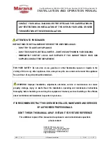 Preview for 2 page of MARANA Forni ROTOFORNO CLASSICO MF110 DXCT Installation And Operation Manual