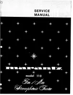 Предварительный просмотр 1 страницы Marantz 110 Service Manual