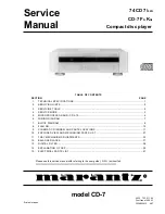 Marantz 74 CD7 Service Manual preview