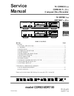 Preview for 1 page of Marantz 74 CDR630/02M Service Manual