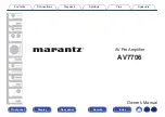 Preview for 1 page of Marantz AV7706 Owner'S Manual