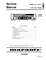 Предварительный просмотр 1 страницы Marantz CC-4300 Service Manual