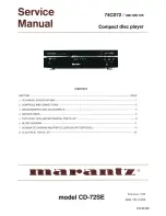 Предварительный просмотр 1 страницы Marantz CD-72SE Service Manual