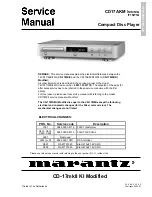 Marantz CD17AKMN17 Service Manual preview