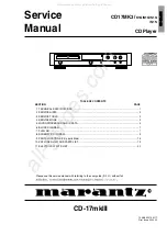 Marantz CD17MK3 Service Manual предпросмотр