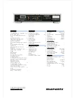 Предварительный просмотр 4 страницы Marantz CD5001 OSE Features