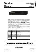 Marantz CD6000 KI Service Manual preview