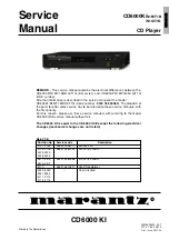 Предварительный просмотр 1 страницы Marantz CD6000K Service Manual