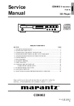 Marantz CD6002/B Service Manual предпросмотр