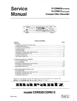 Предварительный просмотр 1 страницы Marantz CDR615 Service Manual