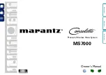 Preview for 1 page of Marantz Consolette MS7000 Owner'S Manual