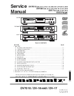 Preview for 1 page of Marantz DV-17 Service Manual