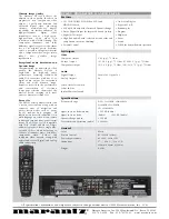 Предварительный просмотр 2 страницы Marantz DV6200 Brochure