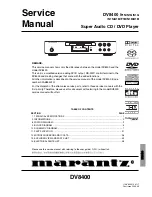 Preview for 1 page of Marantz DV8400 Service Manual